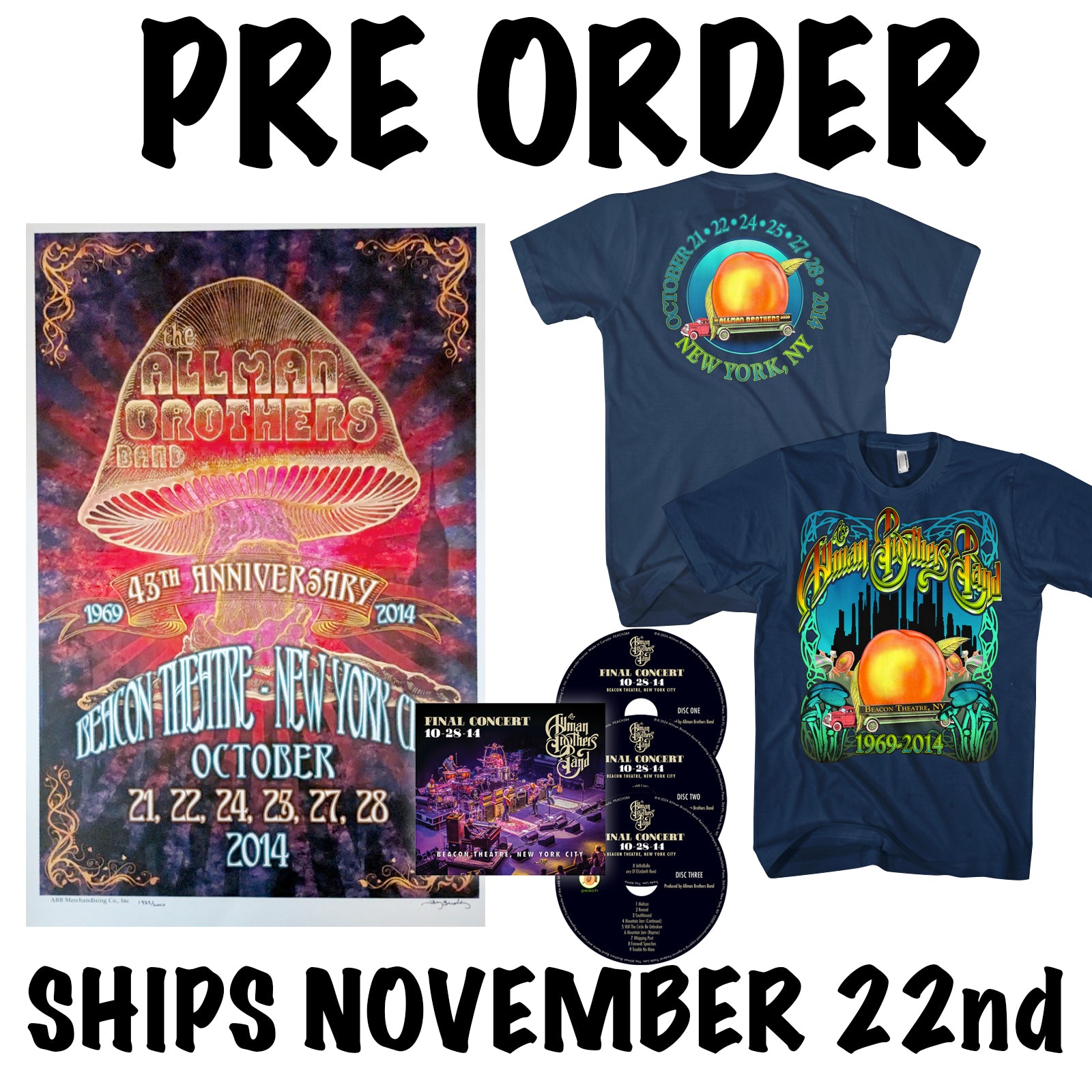 Allman Brothers Band Final Concert 102814 3 CD Box Set BUNDLE