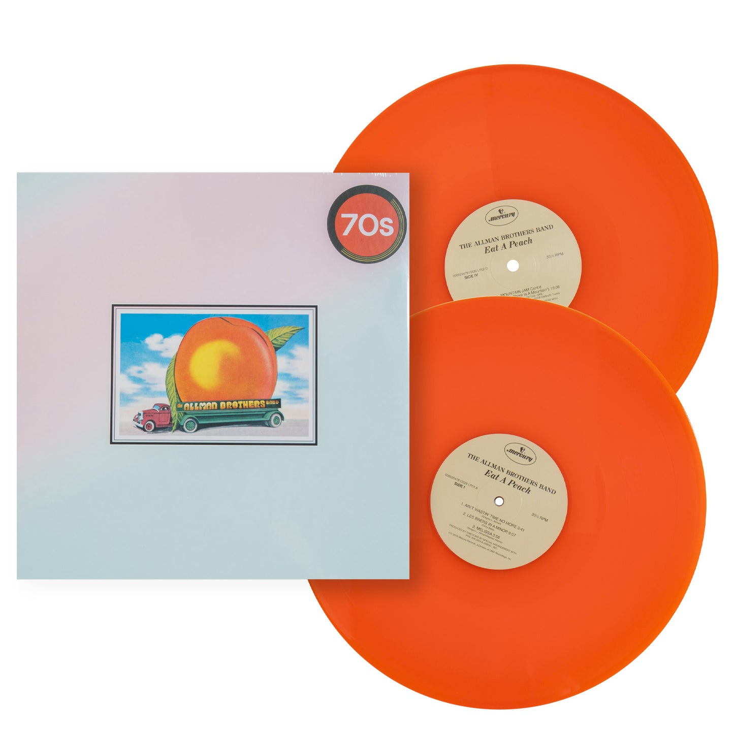Allman Brothers EAT A PEACH Special Edition Orange Double LP