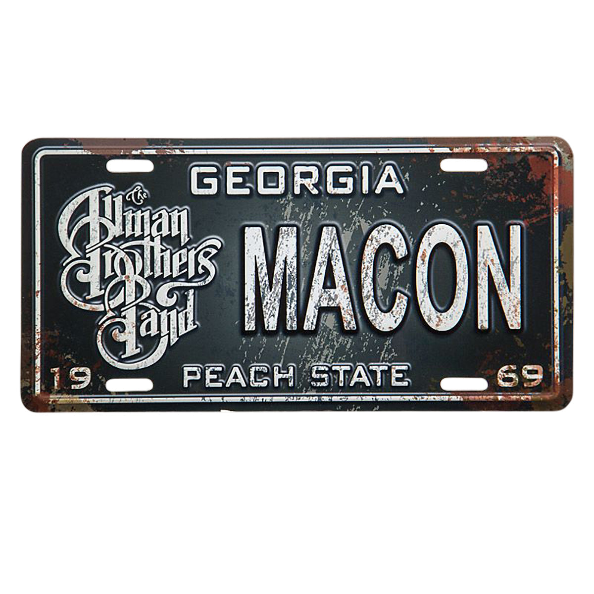 Allman Brothers Macon License Plate Brown