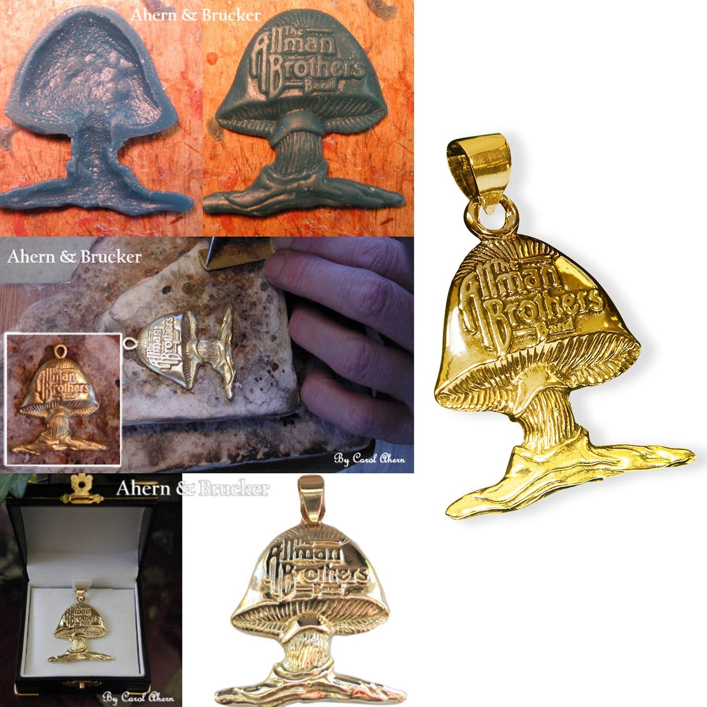 Allman Brothers Band 14 K GOLD Mushroom Pendant - Very Limited