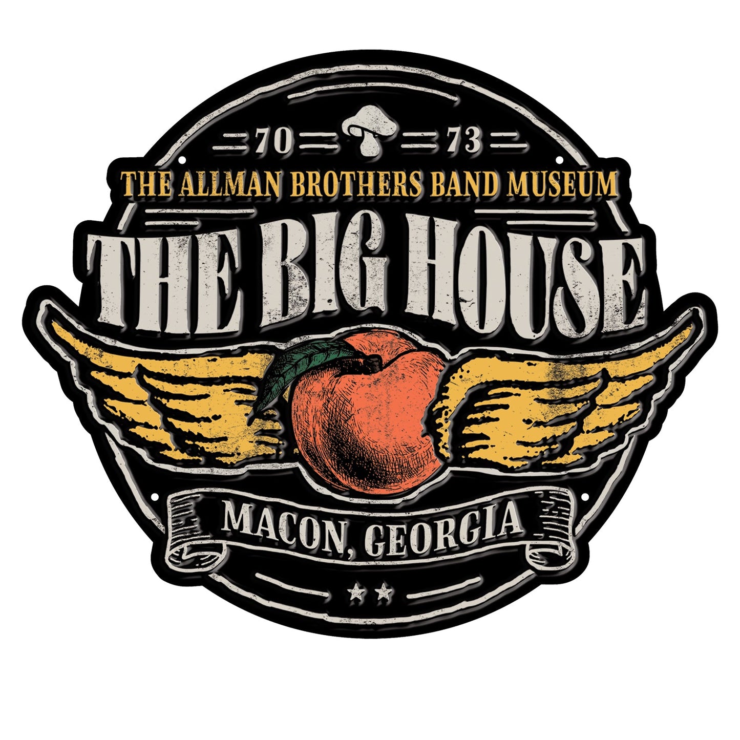 Big House Die-Cut Embossed Metal Sign