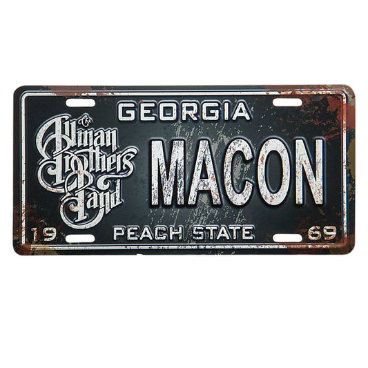 Allman Brothers Macon License Plate Brown