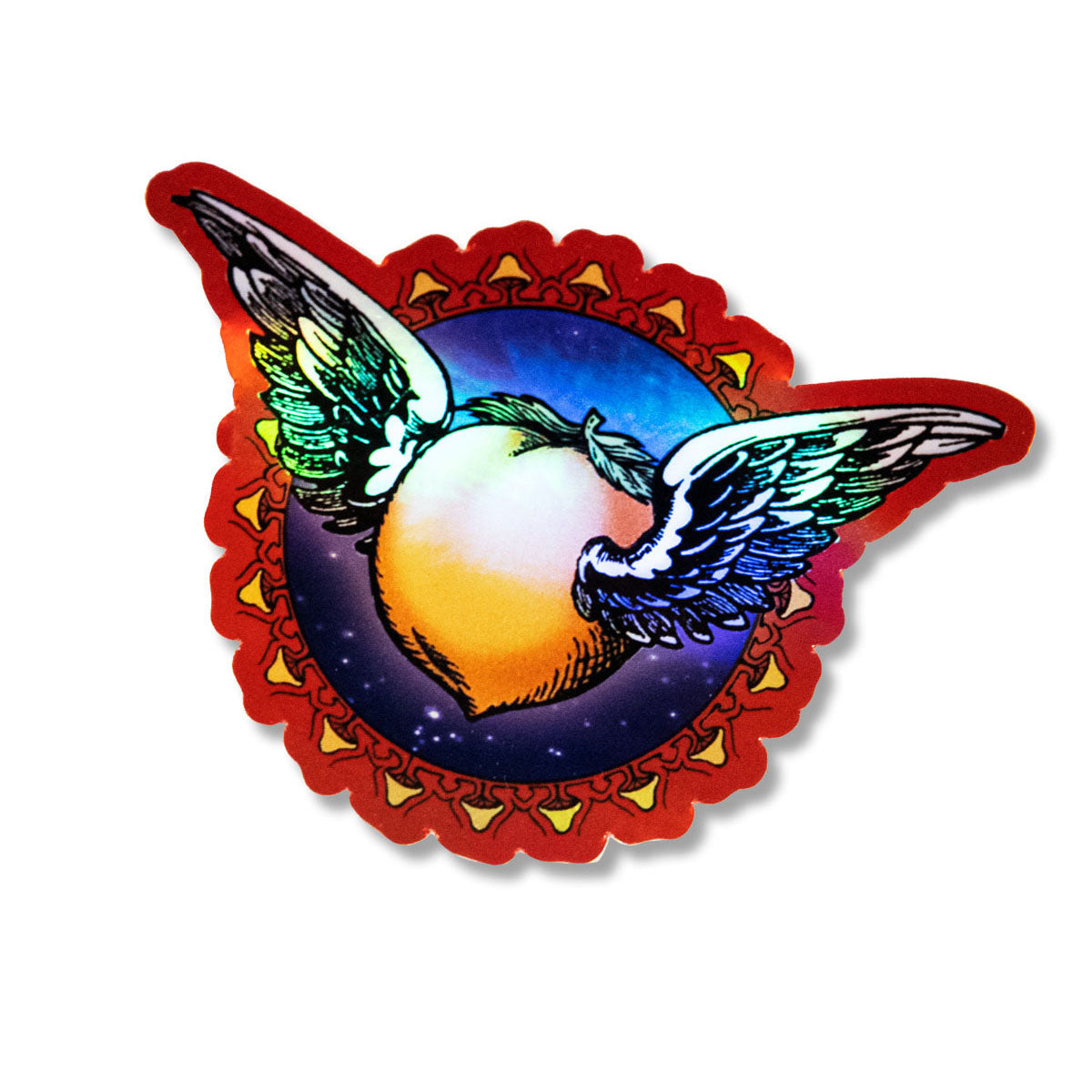 ALLMAN BROTHERS BAND WINGED PEACH HOLOGRAPHIC STICKER
